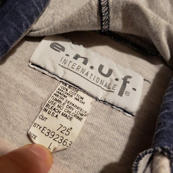 Vintage ENUF Internationale Striped Hoodie Multi-color | Men's Large L 90s Retro - Picture 4 of 8